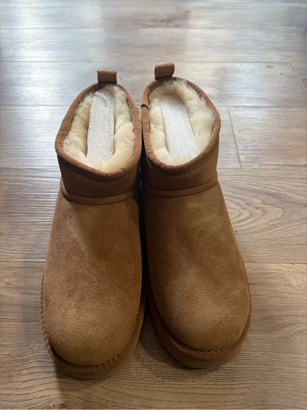 Cozy Women's Shearling Lined Winter Slip-On Boots - Chestnut